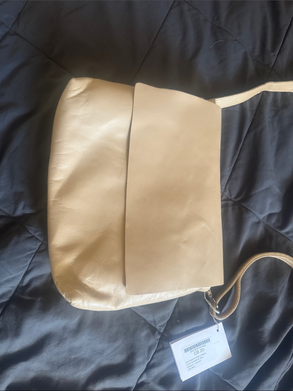 Classic Cream Fold-Over Crossbody Bag